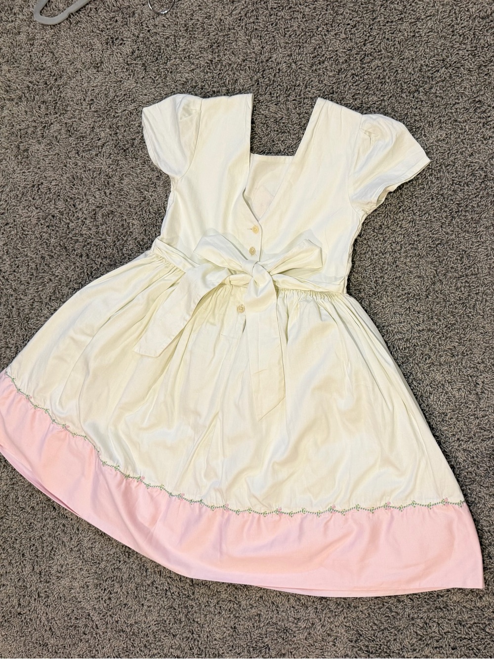 Girls Disney Pink and White Winnie the Pooh embroidered Party Dress, size 7-8 - Picture 4 of 14